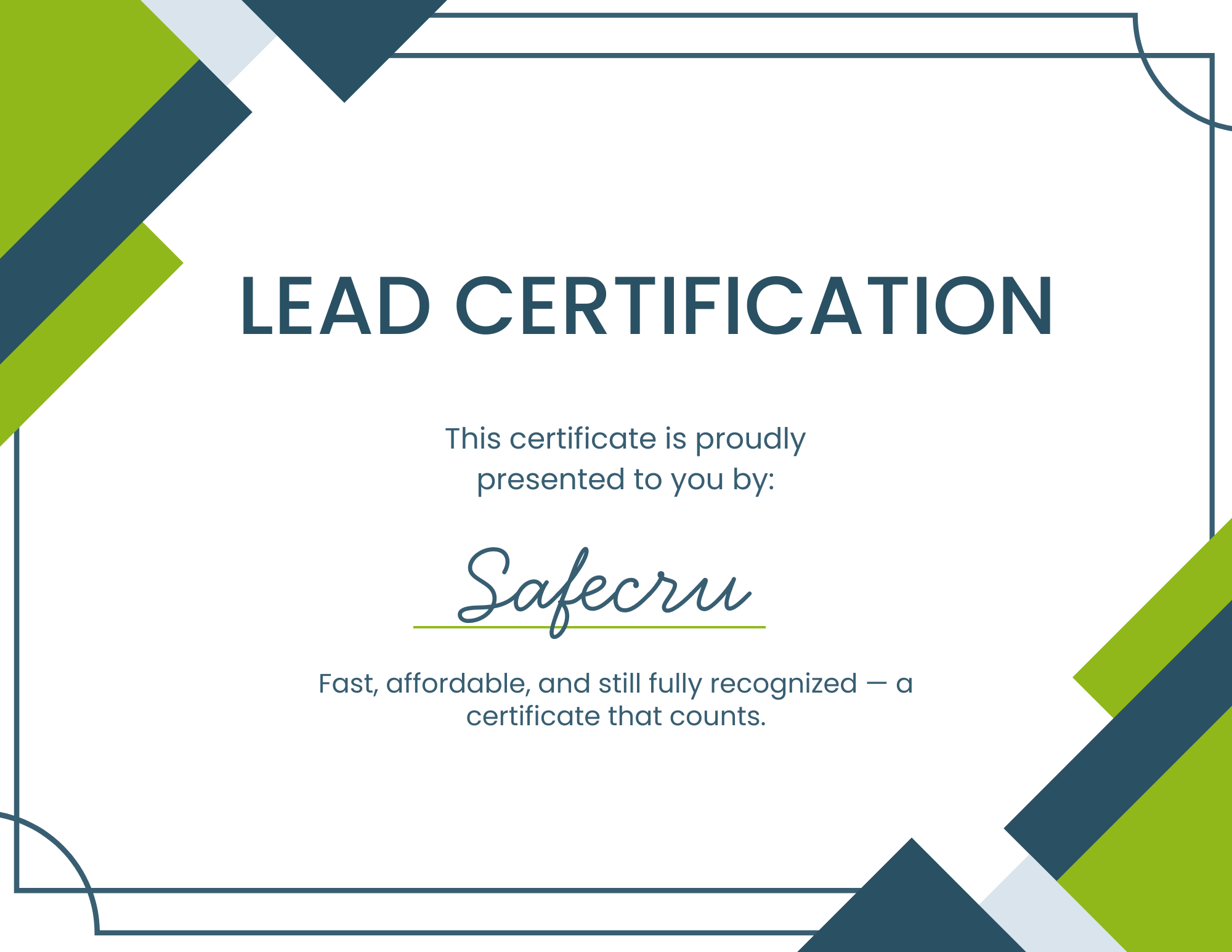 Affordable and fast lead certification course options