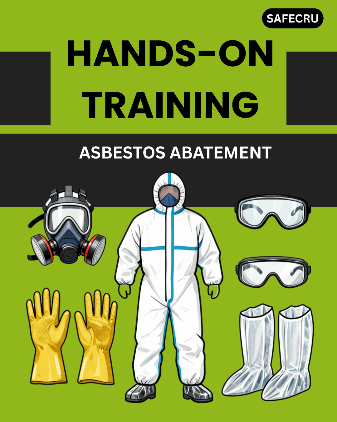 Hands-on asbestos abatement training with PPE and containment practice